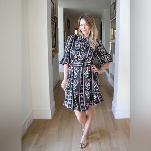 Brooke Wright CARRIE DRESS in Block Printed Florals Size Small